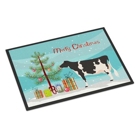 Carolines Treasures Holstein Cow Christmas Indoor or Outdoor Mat - 18 x 27 in. BB9189MAT